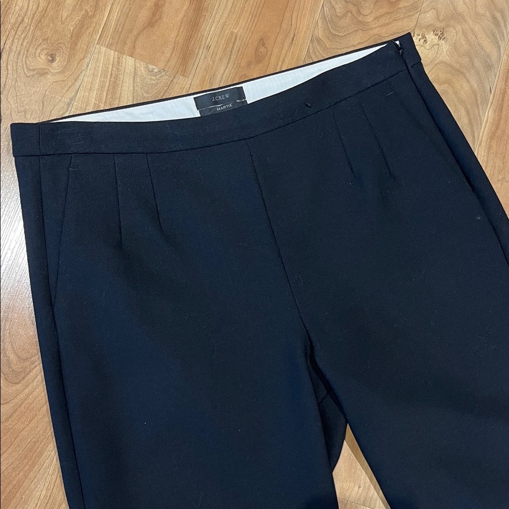 Like NEW! J. Crew Black wool blend Martie side zip ankle pants size 8 - Picture 3 of 12